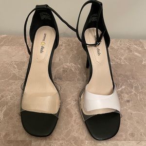 SEVEN DIALS WOMENS NATALIE OPEN TOE ANKLE STRAP D-ORSAY PUMPS